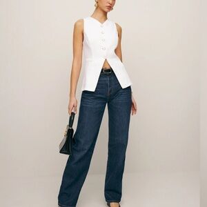 BNWT Reformation Aspen White Linen Vest Size 0